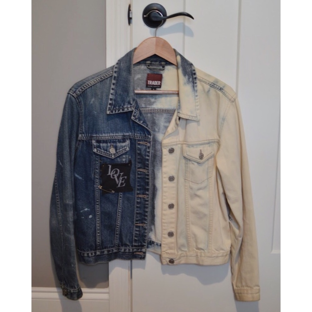 Vintage Grunge / Punk / 90s Two Tone Denim Jacket